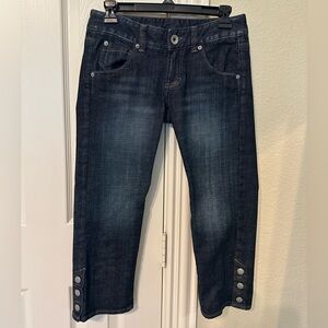EUC X2 jeans cropped with snaps at ankle size 2